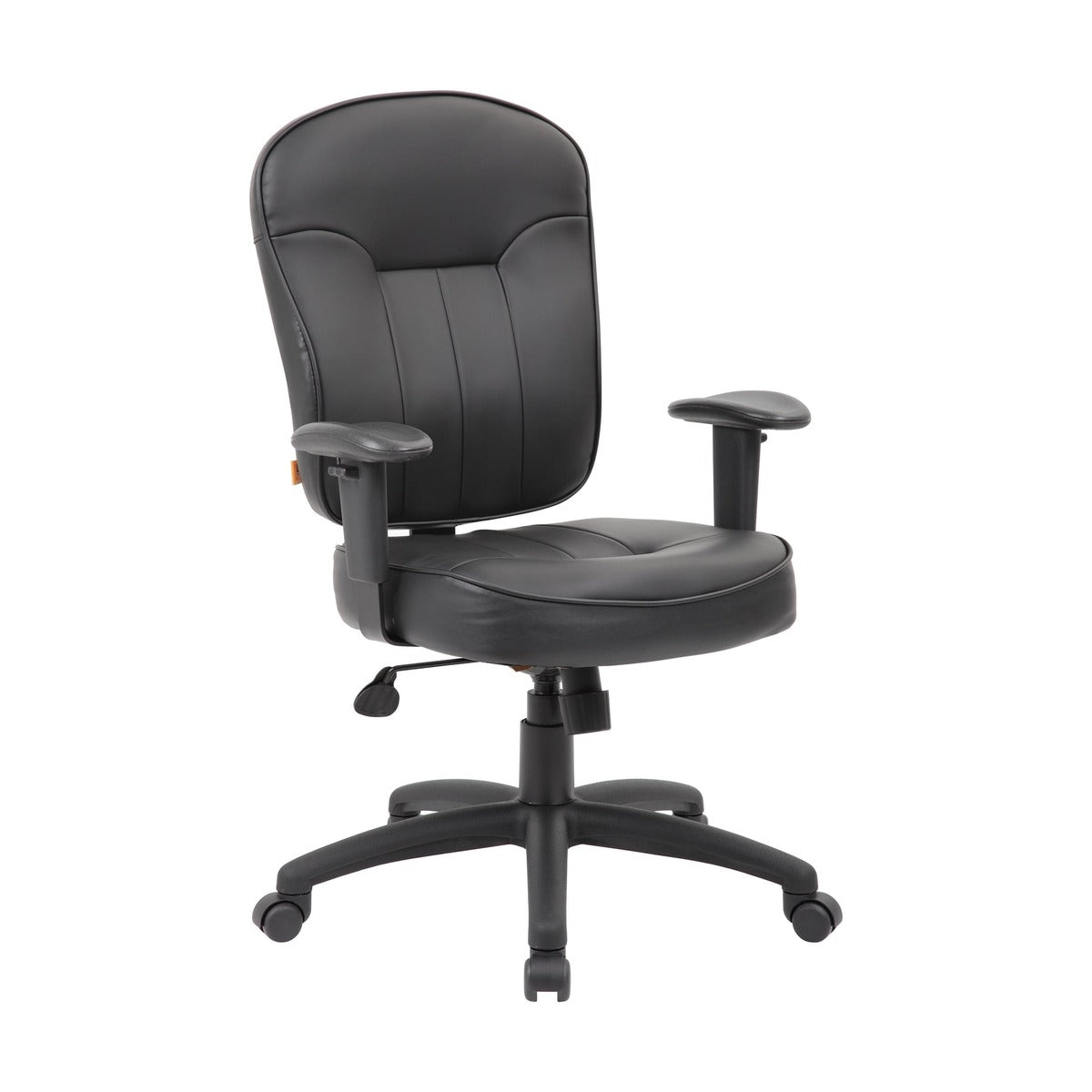 Boss Black Leather Task Chair w/ Adjustable Arms