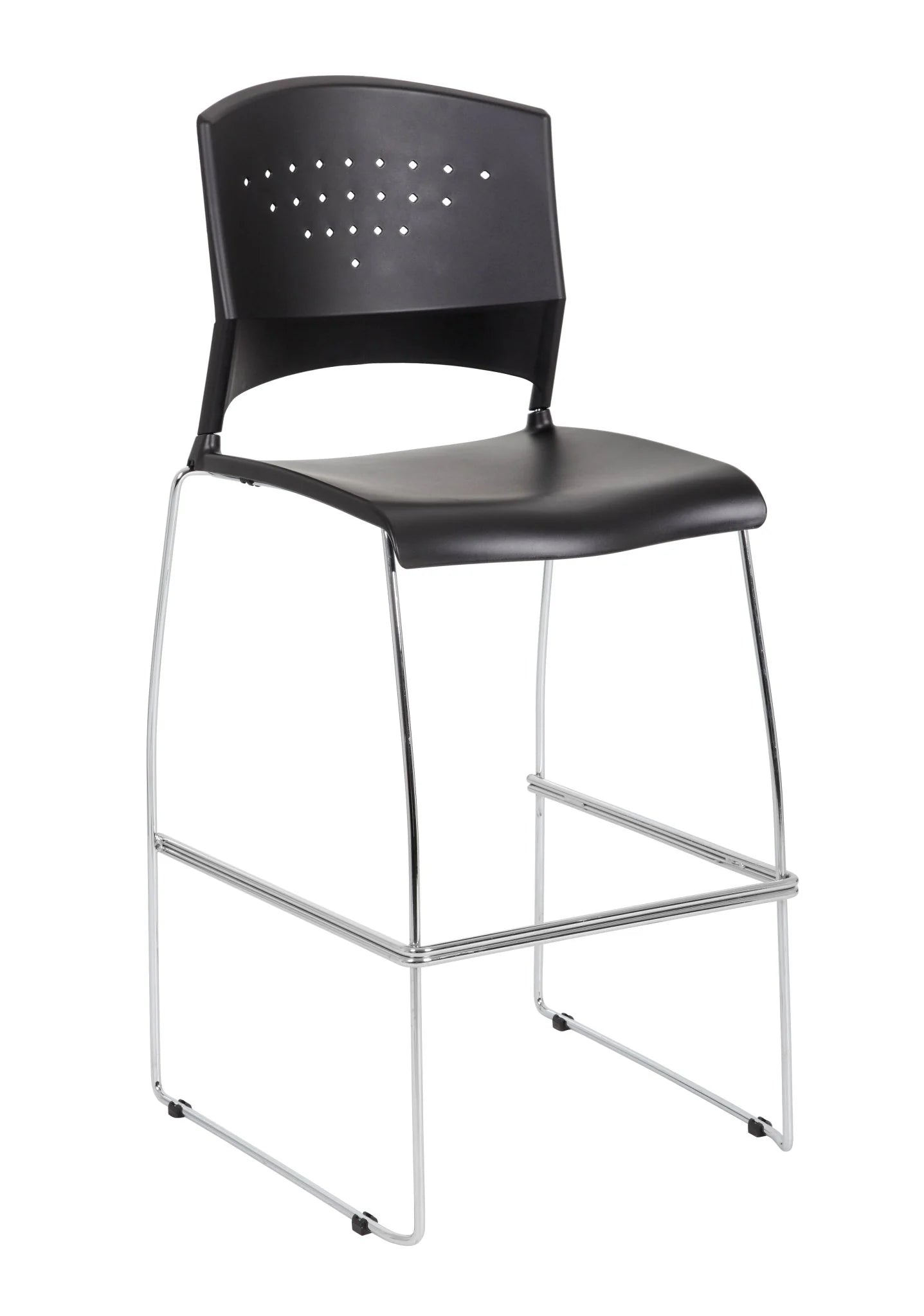 Boss Black Stool W/Chrome Frame