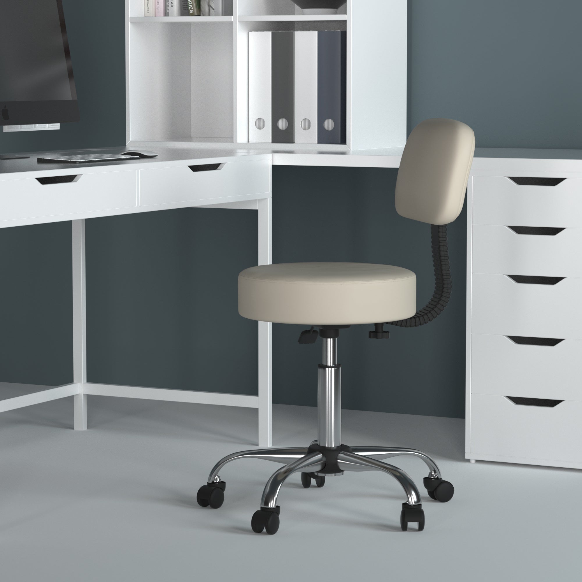 Boss Caressoft Medical Stool w/ Back Cushion — Beige #Color_Beige