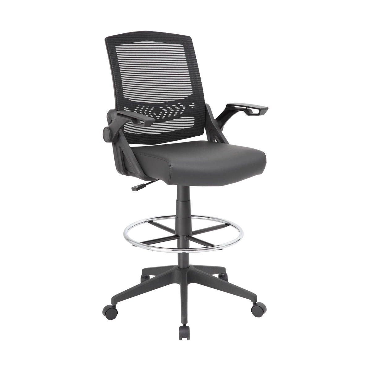 Boss Mesh Drafting Stool w/ Flip Arms