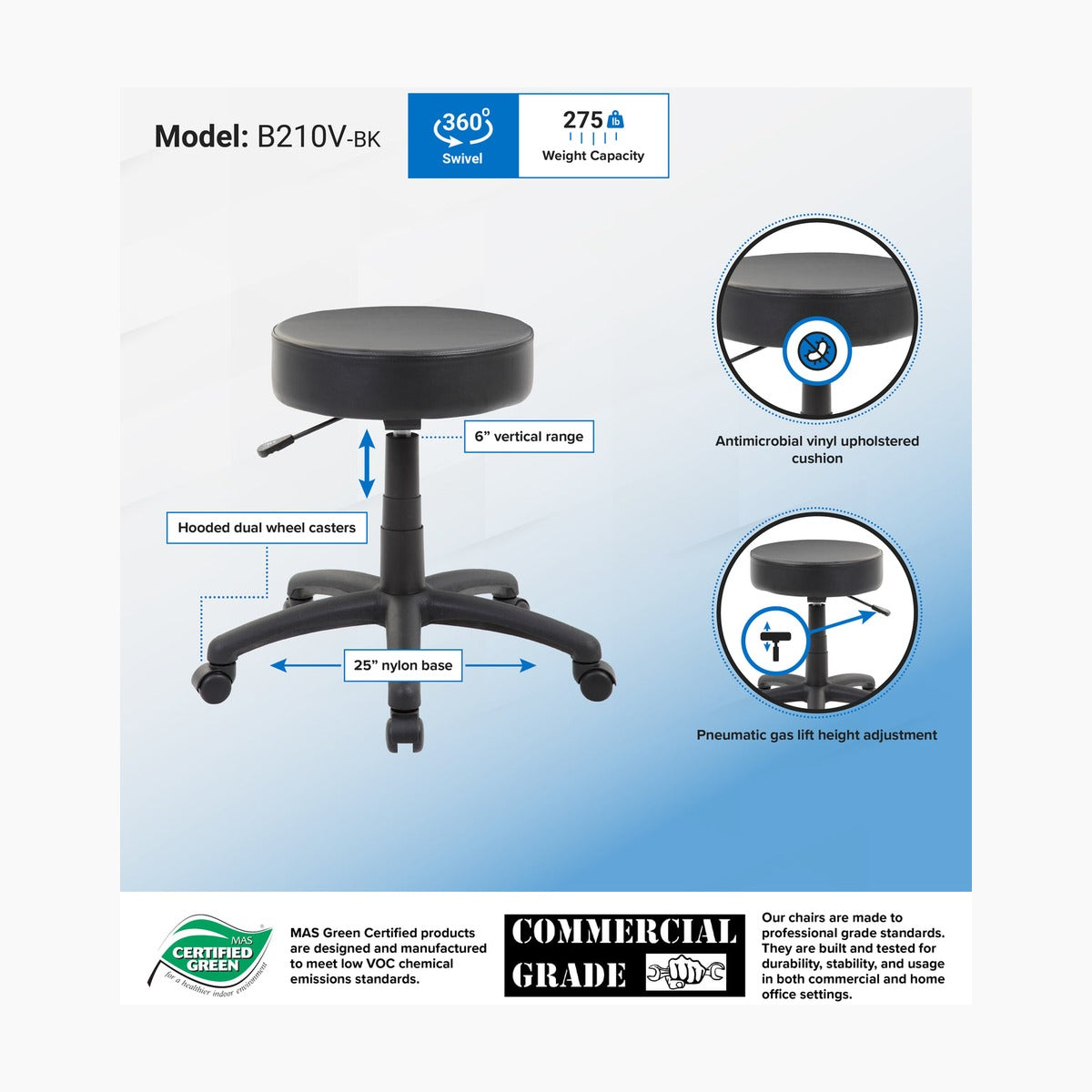 The DOT Stool, Black Vinyl