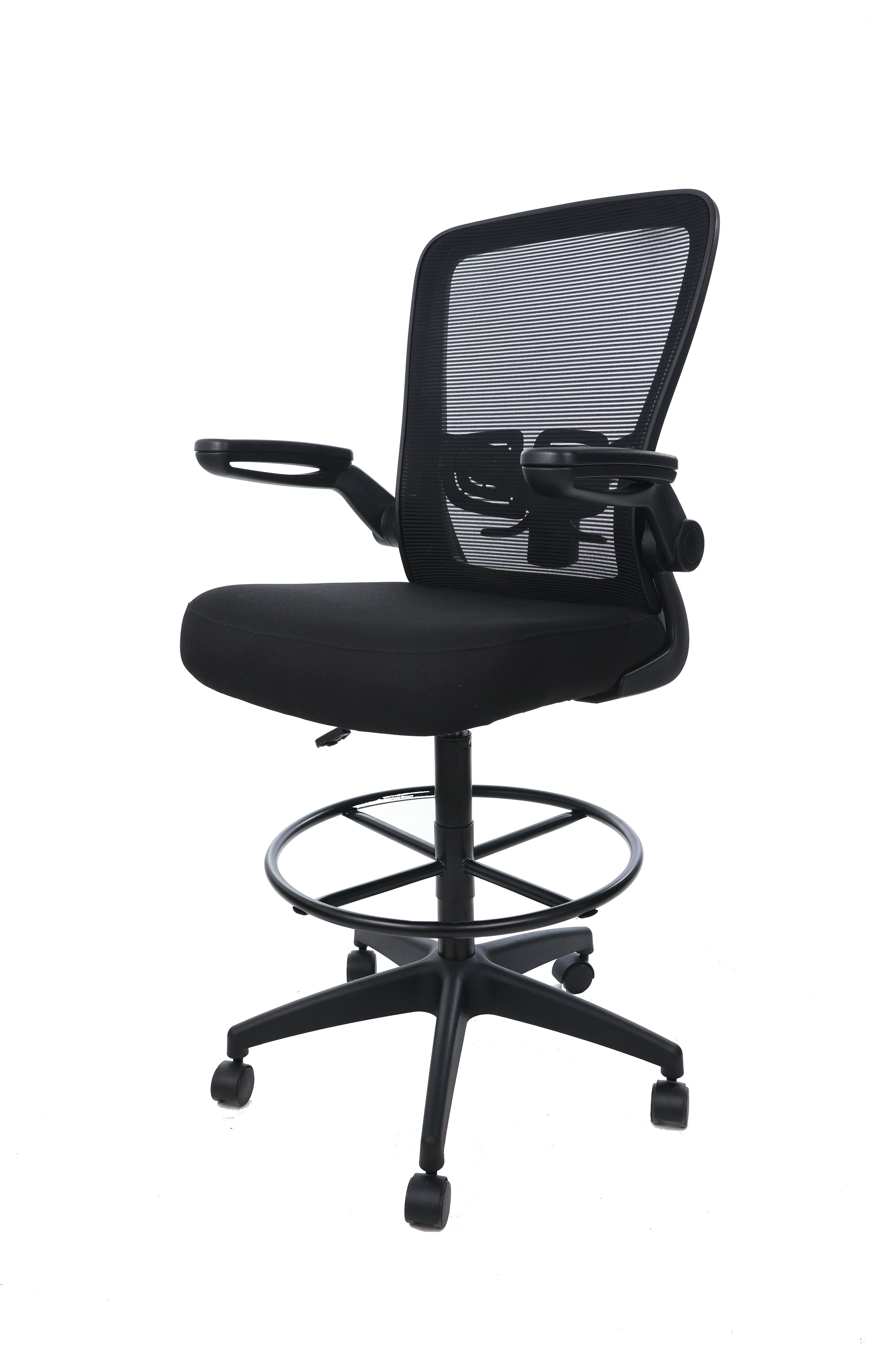 Boss Mesh Flip Arm Stool — Black #Color_Black