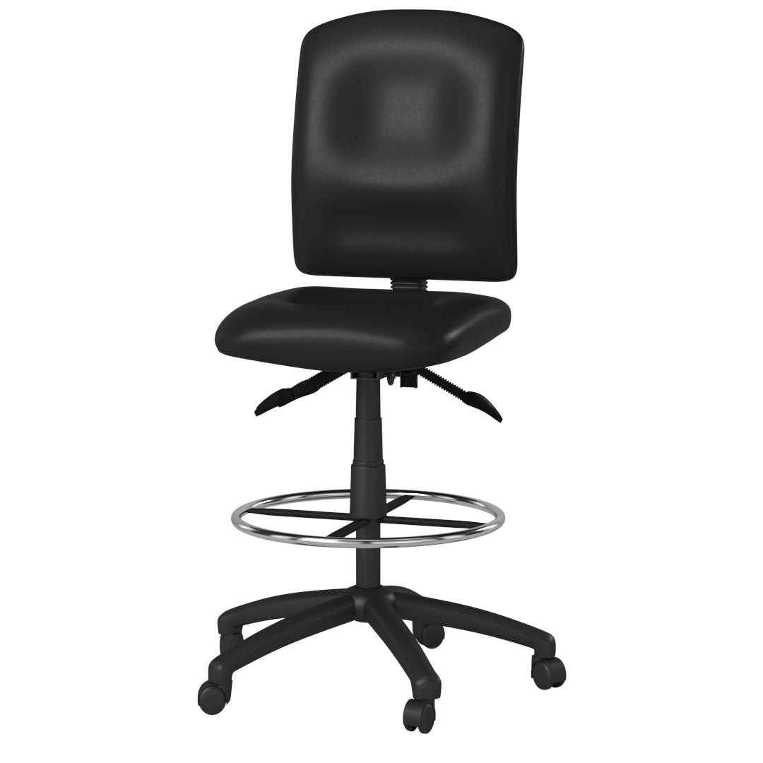 Boss Multi-Function LeatherPlus Drafting Stool — No Arms #Arms_No Arms